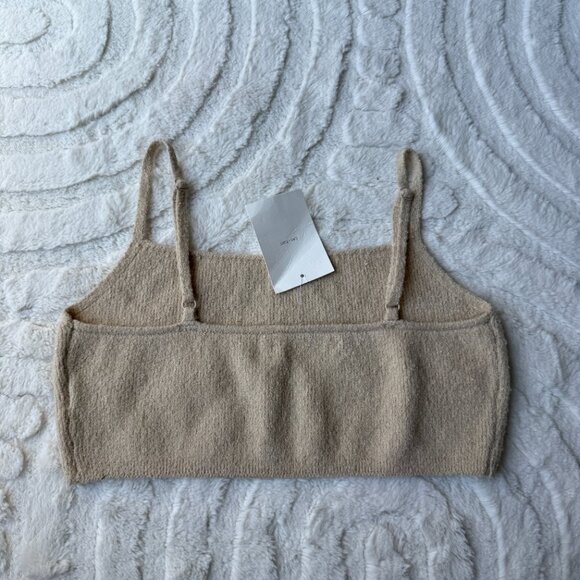 NEW Oak + Fort Knit Style Tan Crop Top Size S - Picture 2 of 4